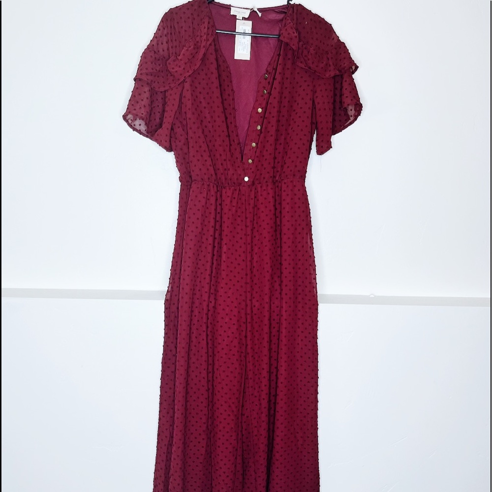 SALE🎉 Dark Red Polka Dot Fancy Jumpsuit